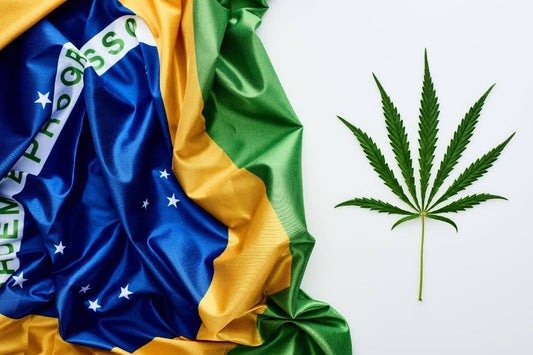 Brasilian lippu ja kannabiksen lehti