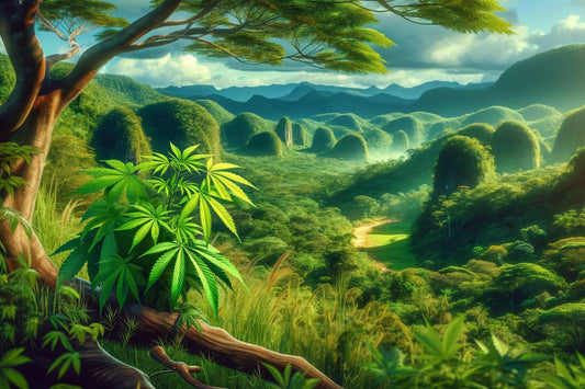 Kannabiskasvi metsässä