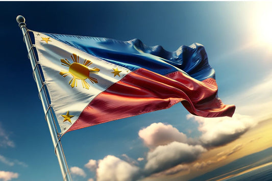Filippiinien lippu heiluu