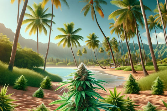 Kannabiskasvi rannalla