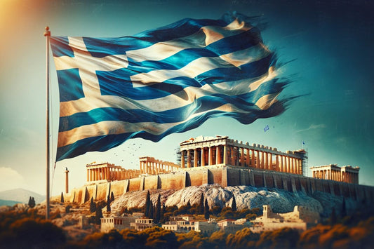 Kreikan lippu Akropolilla