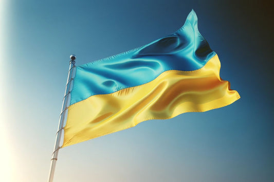 Ukrainan lippu heiluu