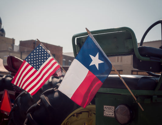 Amerikan ja Texasin lippu
