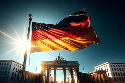Saksan lippu heiluu