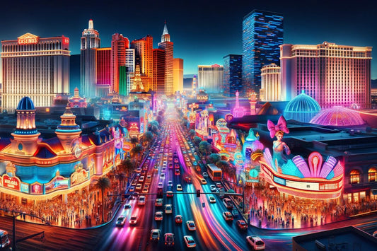 Uma cena nocturna em Las Vegas, Nevada