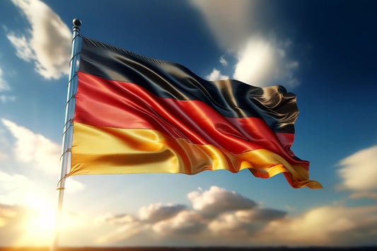 Saksan lippu heiluu
