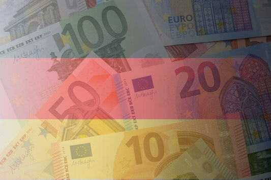 Saksan lippu ja valuutta