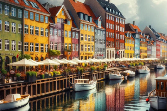 Värikäs tanskalainen kaupunkikanava