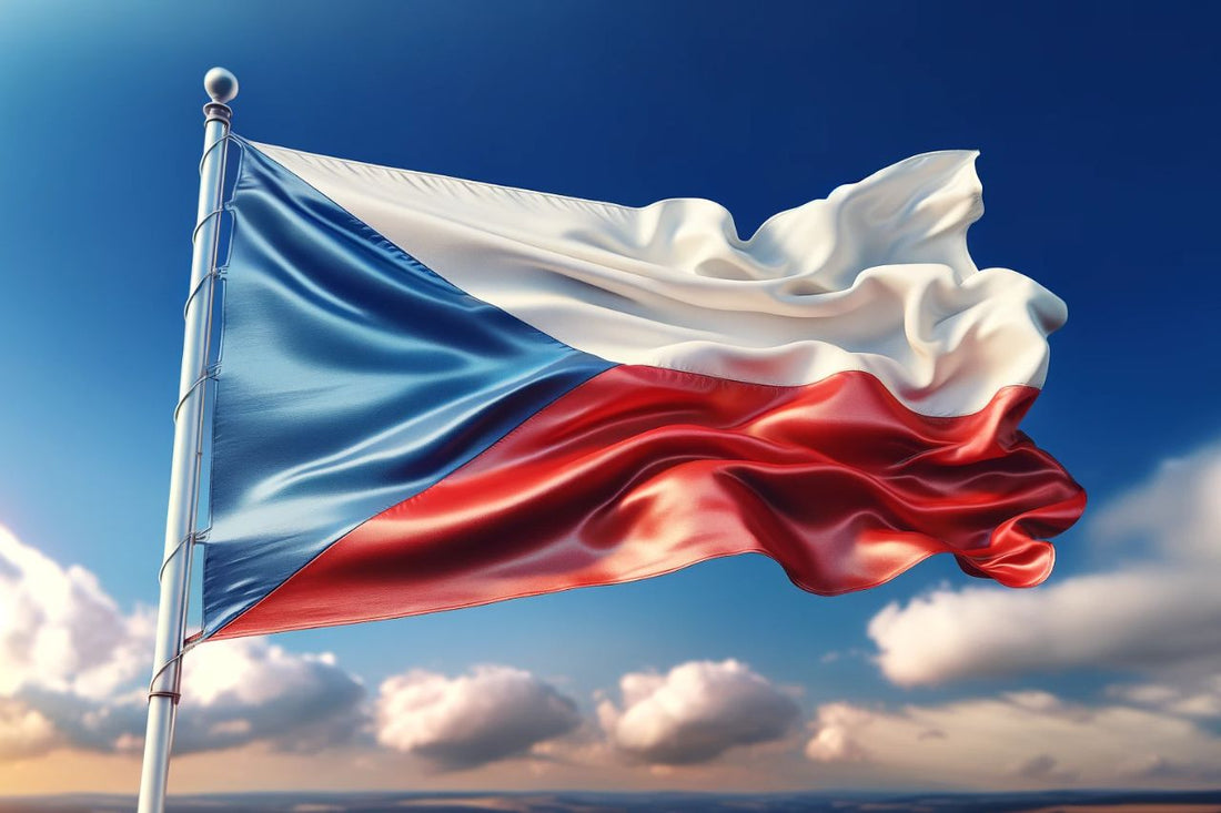 Tšekin tasavallan lippu heiluu