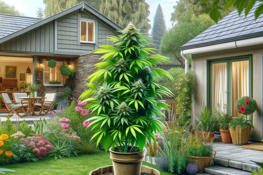 Kannabiskasvi puutarhassa