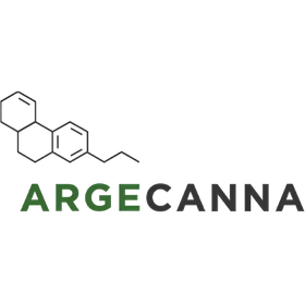 ARGECANNA kannabisteollisuuden yhdistyksen logo vihreänä ja harmaana läpinäkyvällä taustalla.