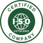 ISO-sertifioinnin logo numerolla 22716:2007