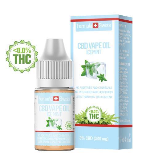 Formula Swiss CBD-vapeöljy Ice Mint, 3 % CBD (300 mg), 10 ml:n pullo
